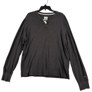 Rag & Bone Classic Henley Shirt Mens XL Dark Gray 100% Cotton Long Sleeve Peru